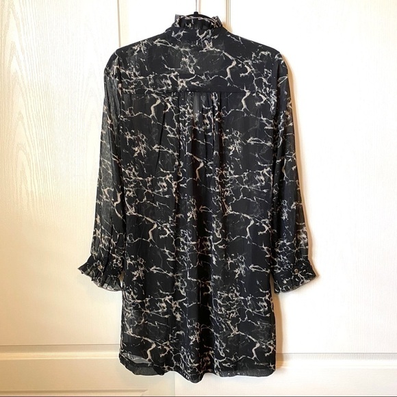 Lucky Brand Marble Print Sheer Dress Size Small - Picture 3 of 8